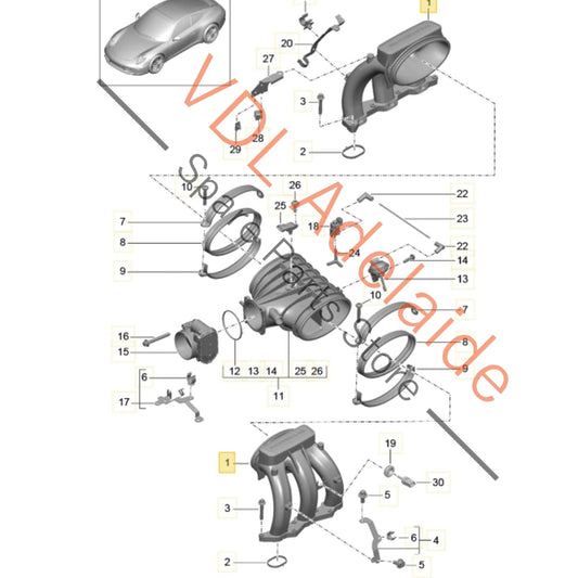 9A111011504 Porsche 911 991 Plastic Intake Manifold 9A111011504