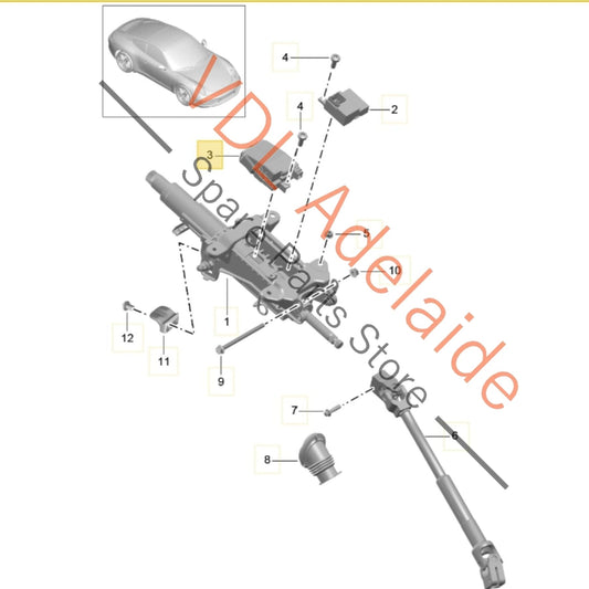 7PP905852C Porsche 911 991 Electric Steering Column Lock Module 7PP905852C