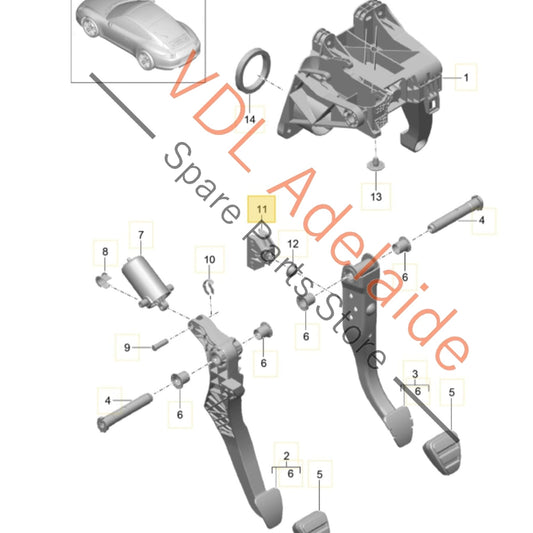 1J0721165 Porsche 911 991 Brake Pedal Retaining Clip 1J0721165