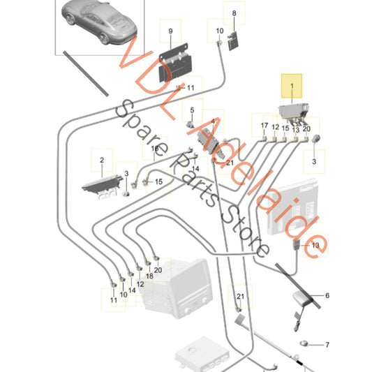 99164711800 Porsche 911 991 Right A Pillar Antenna Amplifier 99164711800