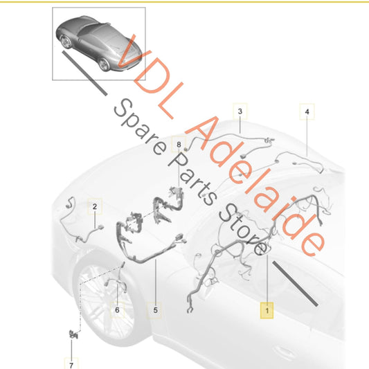 99161290200 991612502Z2 Porsche 911 991.1 RHD Dashboard Dash Wiring Harness Cable 99161290200 991612502Z2