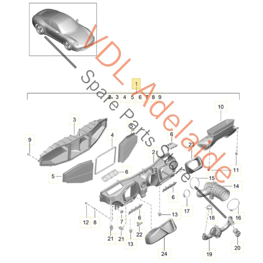99111002202 Porsche 911 991 Stock Standard Air Filter Box 99111002202
