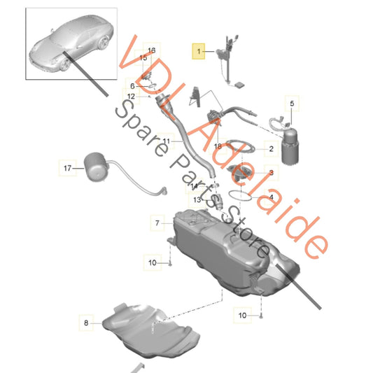 99162083100 Porsche 911 991 Fuel Level Sender Unit 99162083100