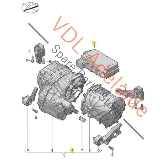 9J1907121BG 9J1907123F Audi E-Tron GT Porsche Taycan 600A Rear Electric Motor Drive Controller Inverter DME 9J1907121BG