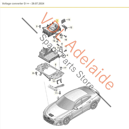 9J1959663BL Audi E-Tron GT Porsche Taycan DC Voltage Converter Battery Power Transformer 9J1959663BL