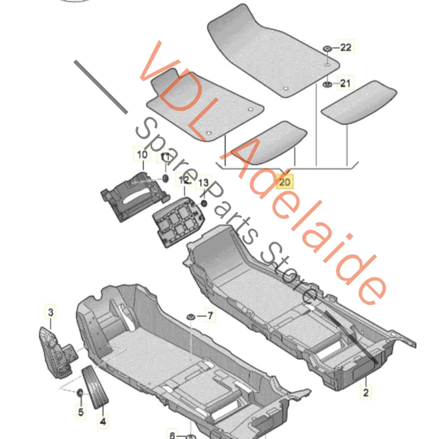 4J3864435COS5 4J3864435C Genuine Floor Mat Set Audi e-Tron 4J3864435C OS5