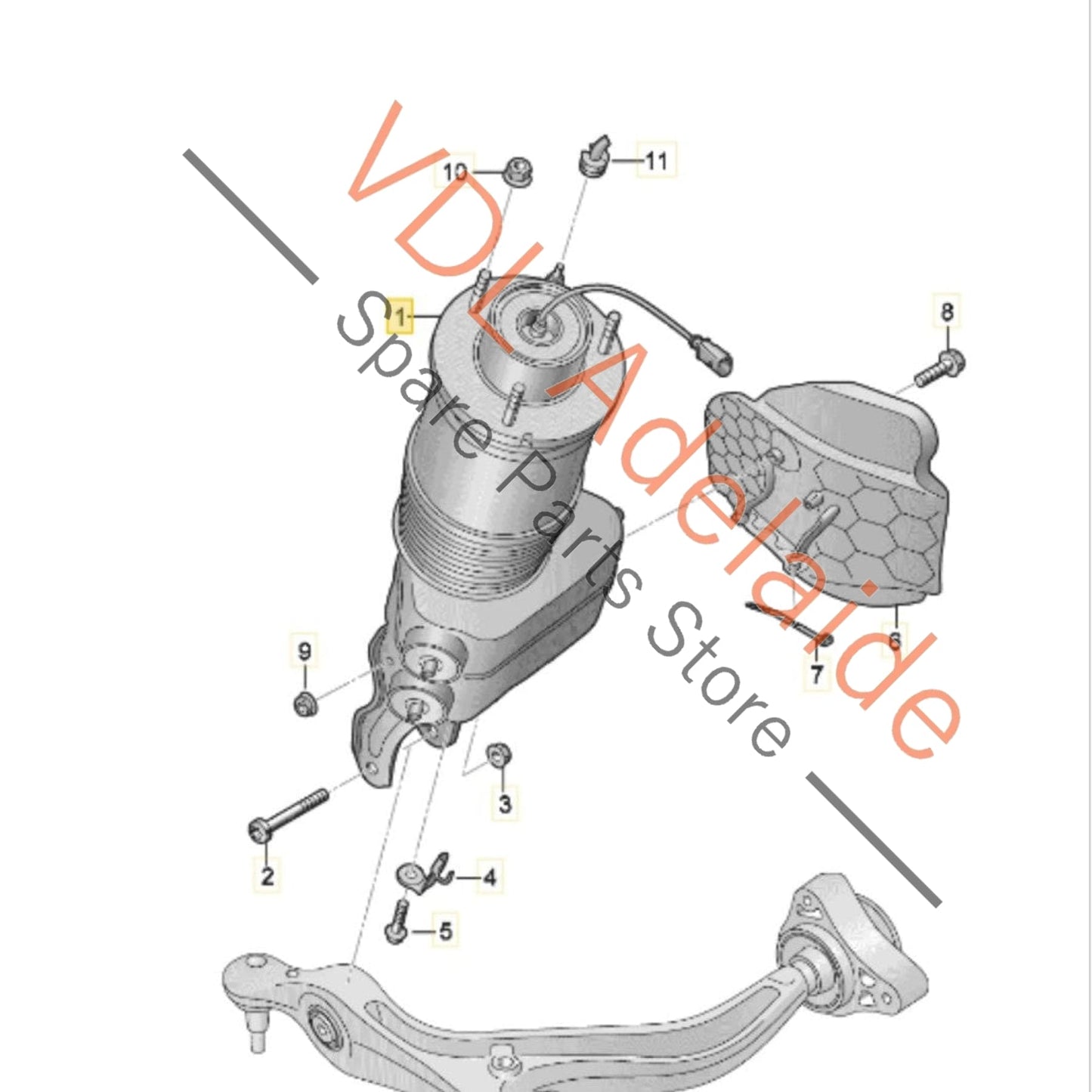 9J1616037E 9J1616037F Audi e-Tron Porsche Taycan Front Left Suspension Shock Absorber 9J1616037F 9J1616037E