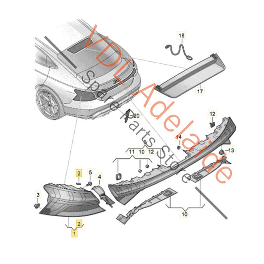4J3945091 Audi e-Tron GT Rear Left Tail Light Lamp LED 4J3945091