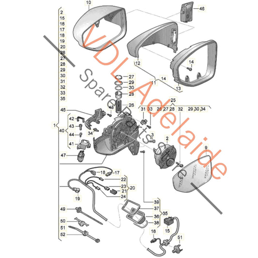 4J3857409N9B9 4N0857535D 4J3857409N Audi e-Tron GT Left Side Exterior Wing Mirror Automatic Anti Dazzle Power Folding Heated