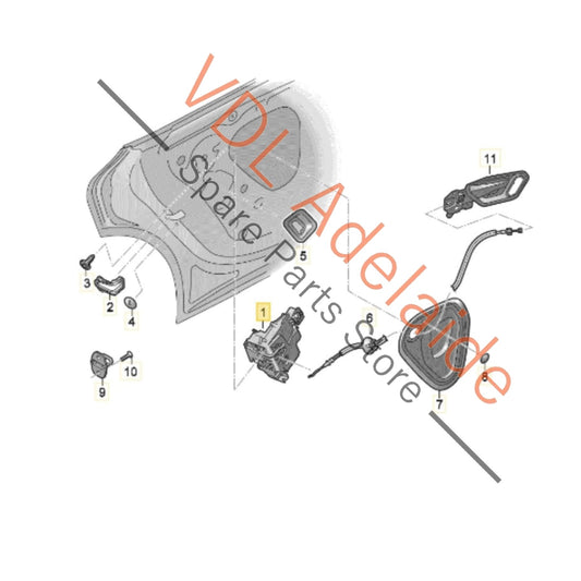 4K0839016Q Audi Right Rear Door Lock Module 4K0839016Q