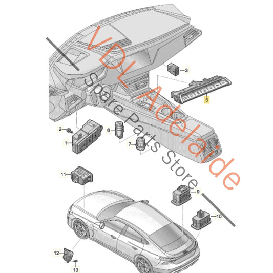 4J3925301F Audi e-Tron GT Dash Multiple Switch Drive Select Button 4J3925301F