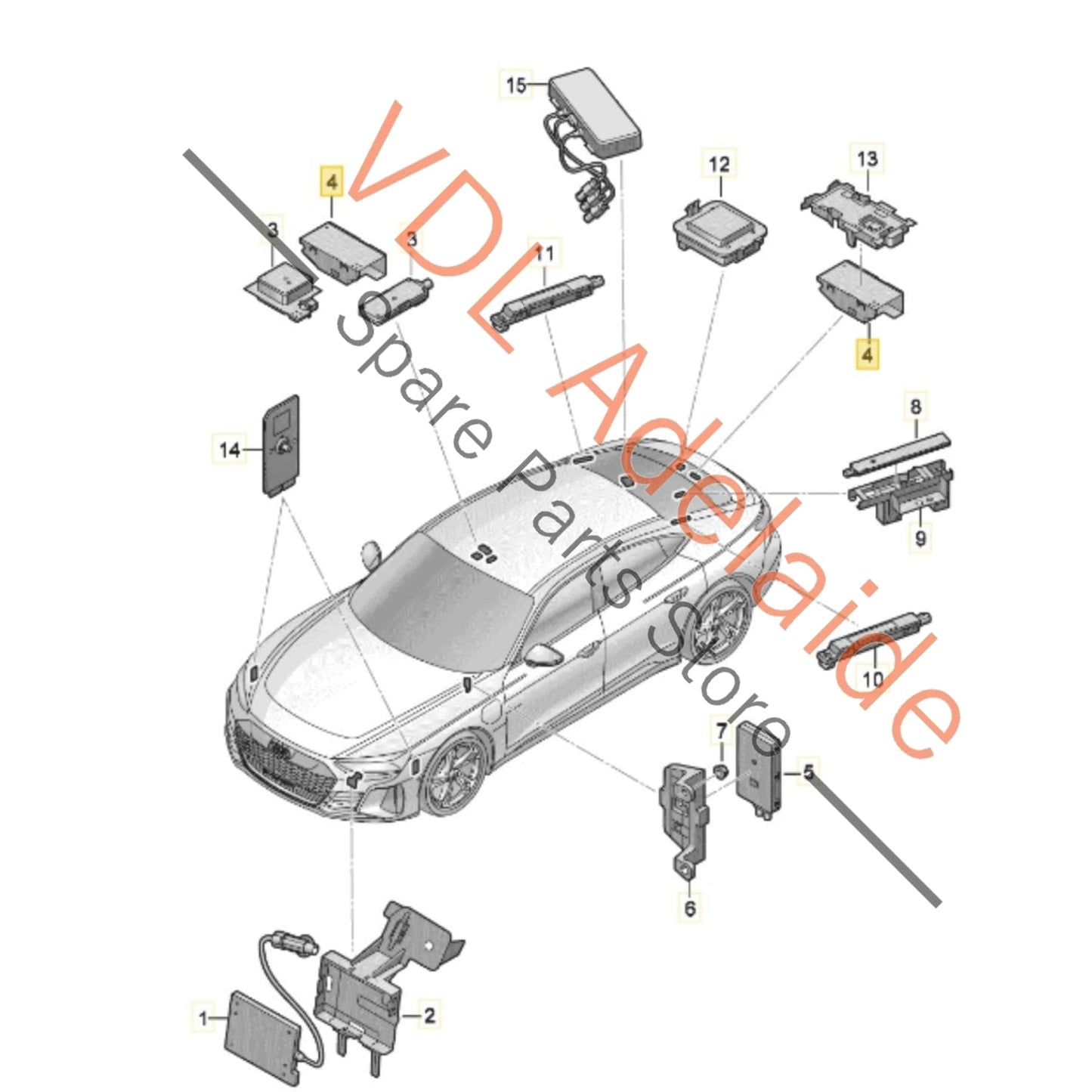 992035510 Audi Porsche Upper LTE Aerial Antenna 992035510