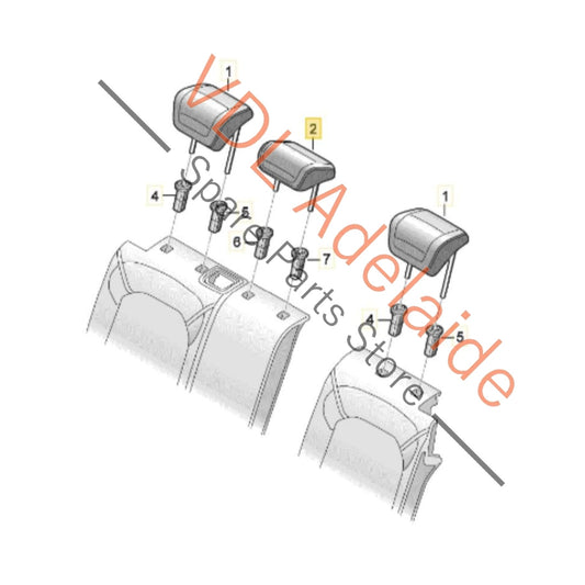 4J3885900E38M Audi e-Tron Rear Middle Centre Head Rest Headrest Restraint 4J3885900E 38M