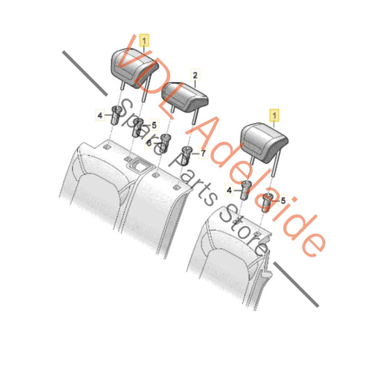 4J3885901F38M Audi e-Tron Rear Left or Right Passenger Head Rest Headrest Restraint 4J3885901F 38M