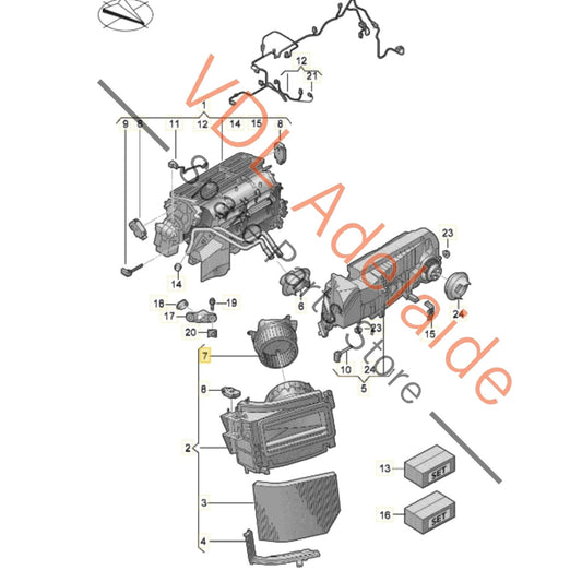 973907521C Audi e-Tron GT Heater Blower Fan RHD 973907521C