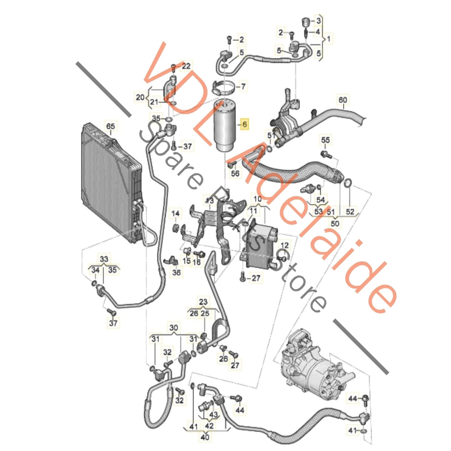 992820077A Audi e-Tron Porsche 911 A/C Air Conditioning Refrigerant Receiver Drier 992820077A