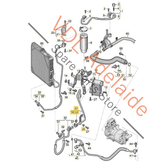 9J1820720A Audi e-Tron Porsche Taycan AC Air Conditioning Refrigerant Hose Pipe 9J1820720A