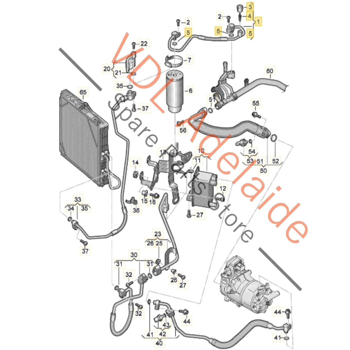 9J1820033A Audi e-Tron Porsche Taycan AC Air Conditioning Refrigerant Hose Pipe 9J1820033A