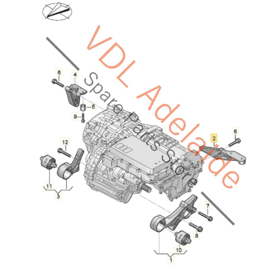 9J1199186 Audi e-Tron GT Engine Transmission Mount Bracket Bushing 9J1199186