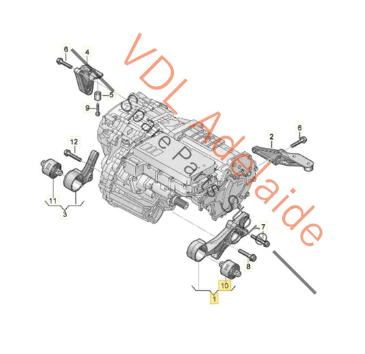 9J1199181A Audi e-Tron GT Engine Transmission Mount Bracket Bushing 9J1199181A