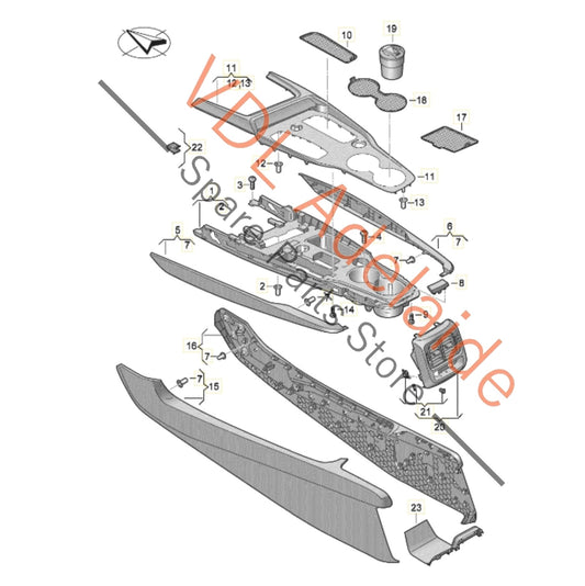 4J386403938M 4J386404038M Pair of Audi e-Tron GT Interior Centre Console Leatherette Side Covers 4J3864039 38M 4J3864040 38M