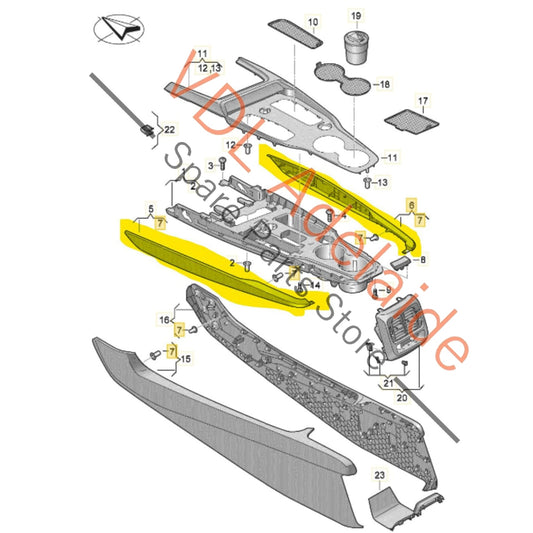 4J386414738M 4J386414838M Pair of Audi e-Tron GT Interior Centre Console Leatherette Side Covers 4J3864147 38M 4J3864148 38M