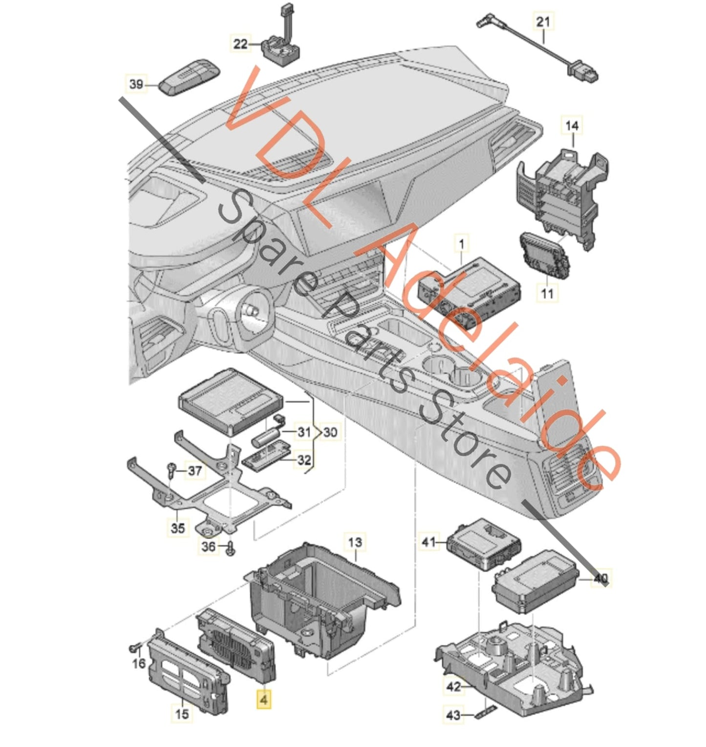 4N0035502B Audi Genuine OEM Wireless Phone Car Charger 4N0035502B