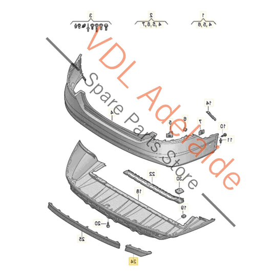 4J3807838 4J3807838Y9B Audi e-Tron GT Rear Bumper Right Corner Trim Gloss Black 4J3807838 Y9B