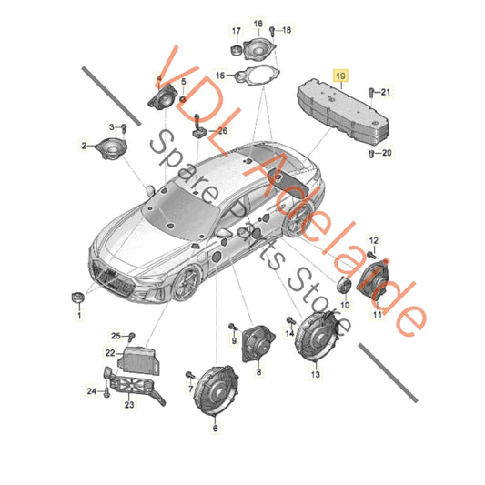 4J3035382 Audi e-Tron GT Porsche Taycan Rear Bass Subwoofer Box Speaker 4J3035382