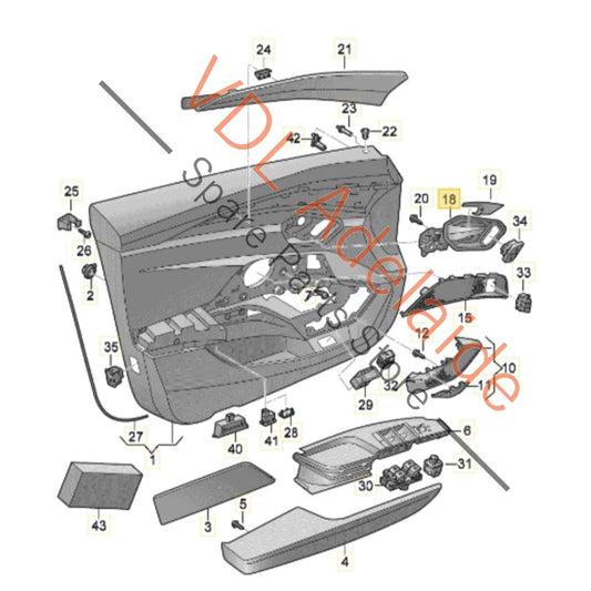 4KE837019D4PK Audi e-Tron Interior Door Handle Pull Left Front 4KE837019D 4PK