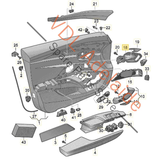 4KE837020D4PK Audi e-Tron Interior Door Handle Pull Right Front 4KE837020D 4PK