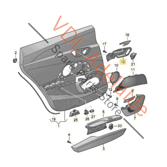 4KE839019D Audi e-Tron Interior Door Handle Pull Left Rear 4KE839019D 4PK