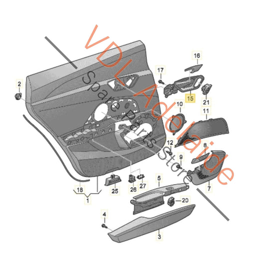 4KE839020D Audi e-Tron Interior Door Handle Pull Right Rear 4KE839020D 4PK