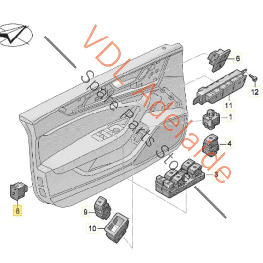 4J3959831 Audi Boot Lid Lock Button Switch 4J3959831 6N3