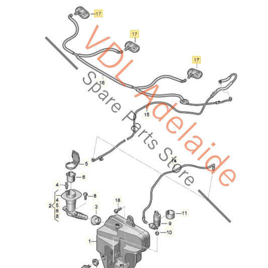 9P1955985 Audi VW Porsche Winscreen Washer Nozzle Jet 9P1955985