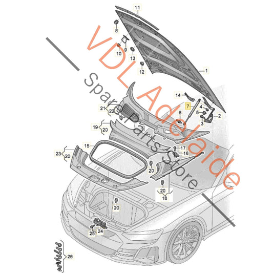 4J3823359A Audi e-Tron GT Front Bonnet Compartment Gas Lift Strut Pair 4J3823359A