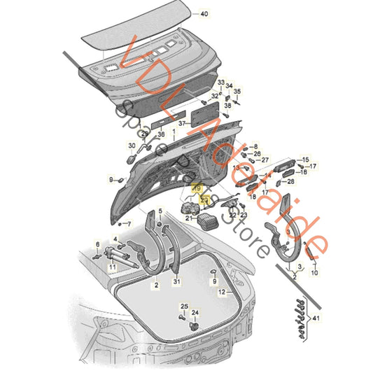 4J3827888 Audi e-Tron GT Rear Boot Automatic Soft Closing Motor 4J3827888