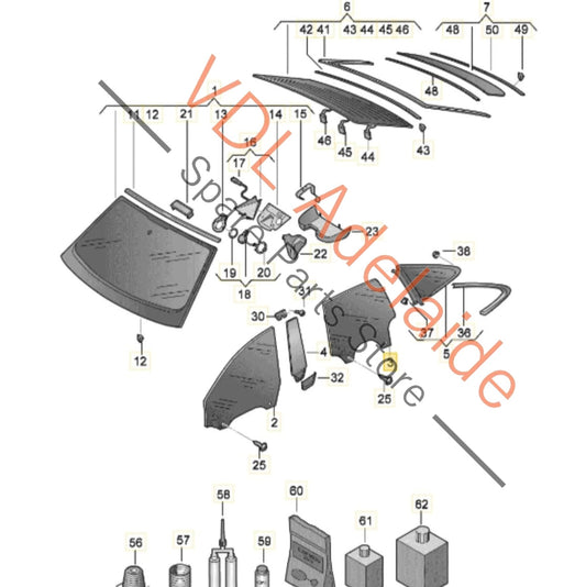 9J1845025D Audi e-Tron GT Rear Left Door Window Glass 9J1845025D