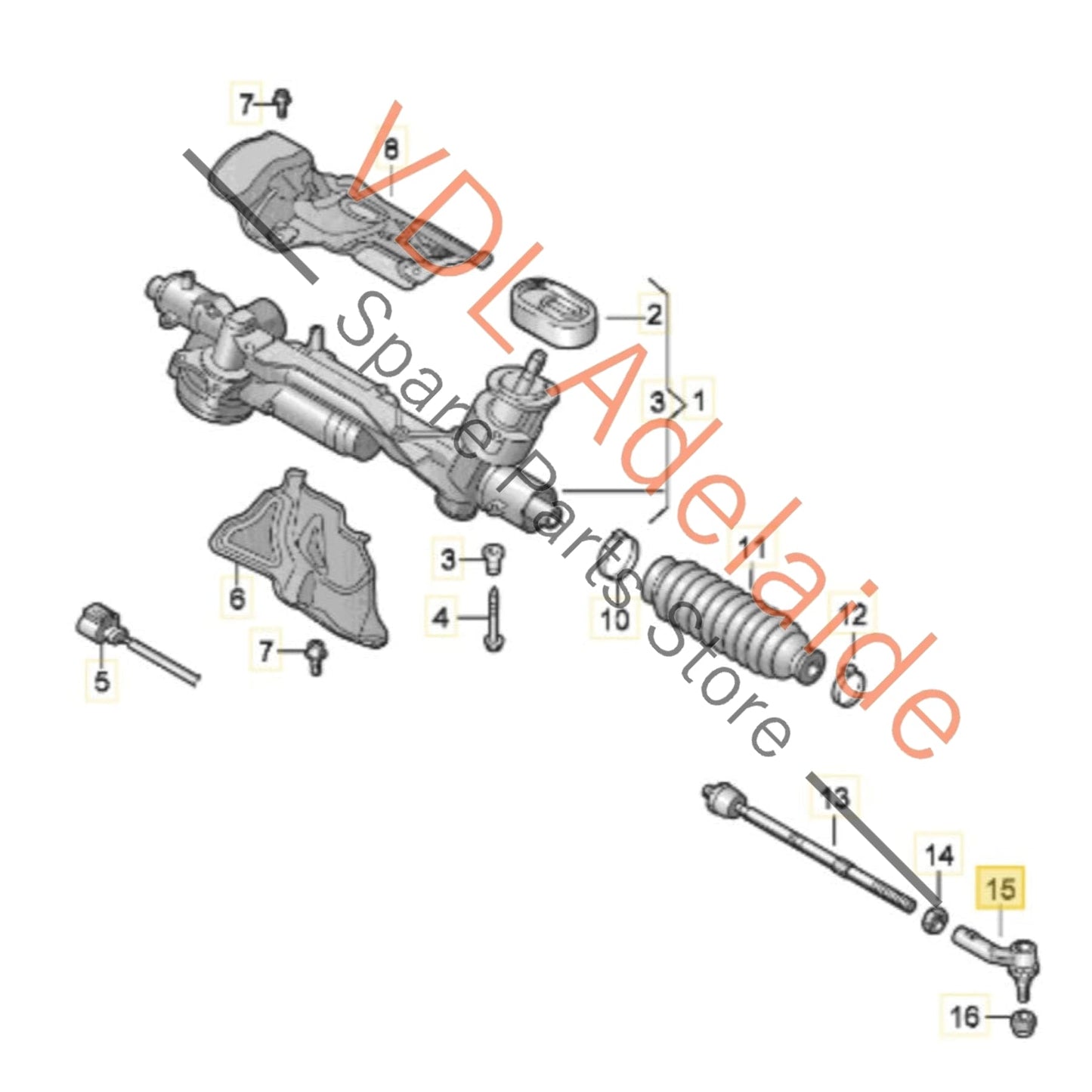 1K0423810A 1K0423811J 1K0423812J VW Golf MK7 7.5 Steering Rack Ends Tie Rods