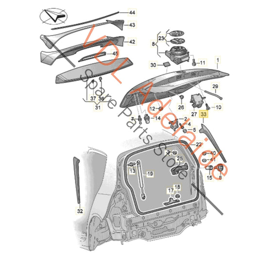5G6805946C 5G6805945C   VW Golf MK7 7.5 R Rear Window Spoiler Set Left & Right 5G6805946C 5G6805945C