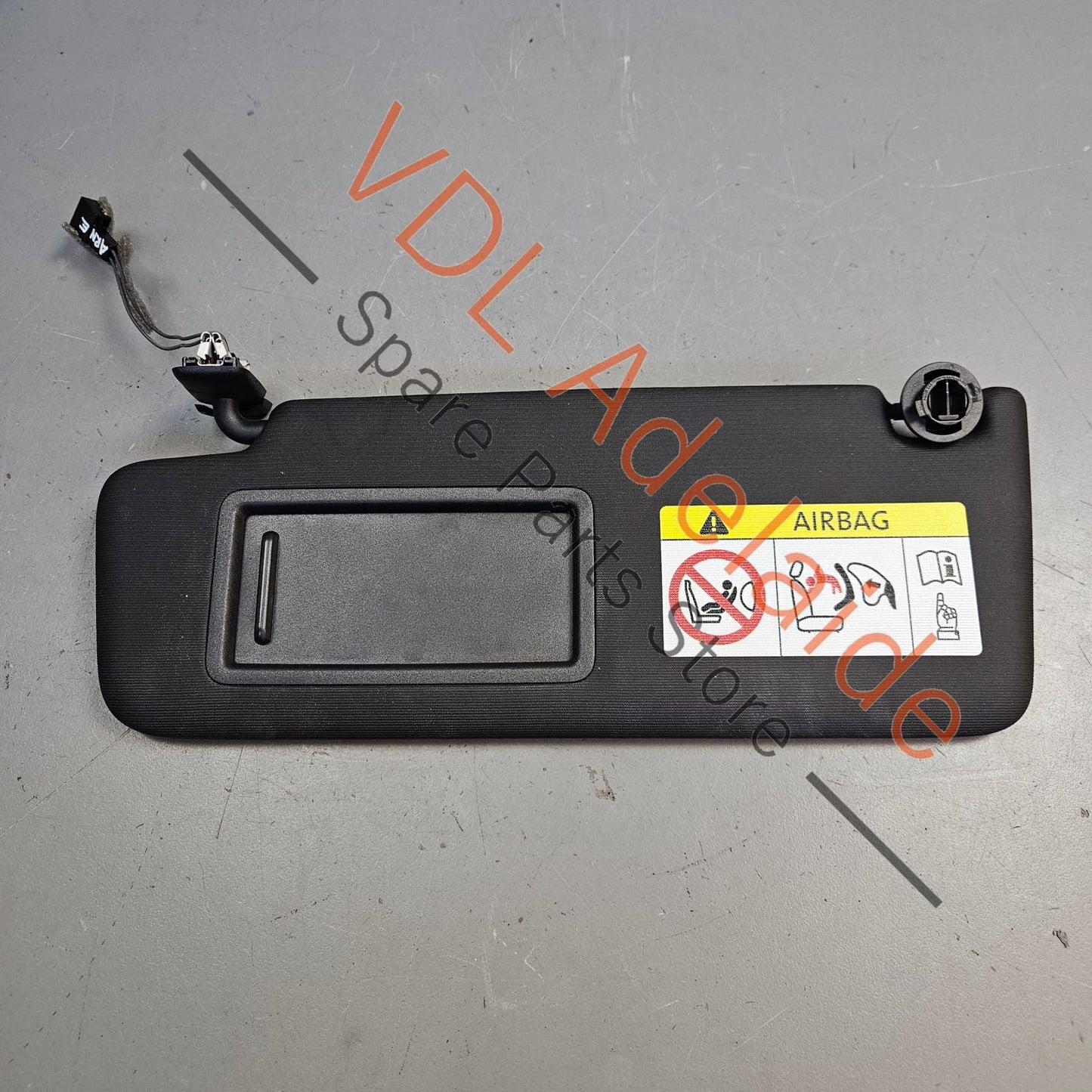 5G0857551AS VW Golf R Mk7 Black Left Side Sun Visor with Illuminated Mirror & Cover 5G0857551AS
