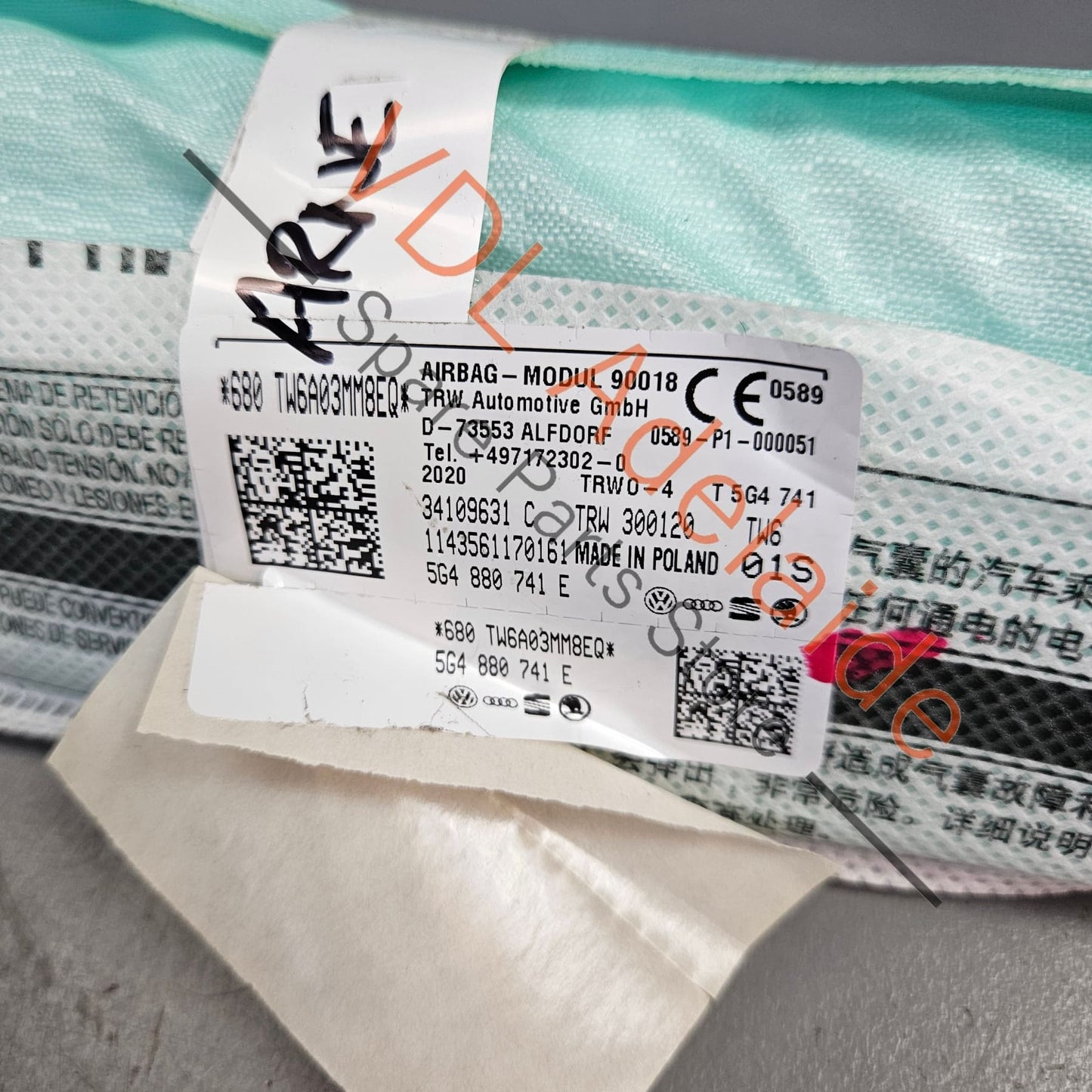 5G4880741E VW Golf MK7 7.5 Side Airbag Curtain 5G4880741E Left for Hatch models