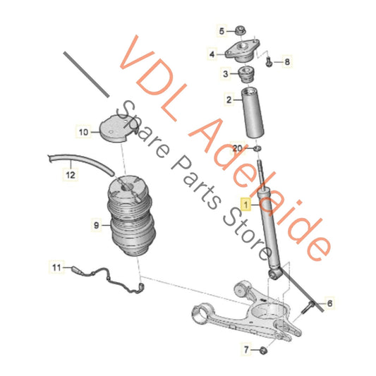 9J1513035E Porsche Taycan Audi e-Tron GT Rear Shock Absorber 9J1513035E