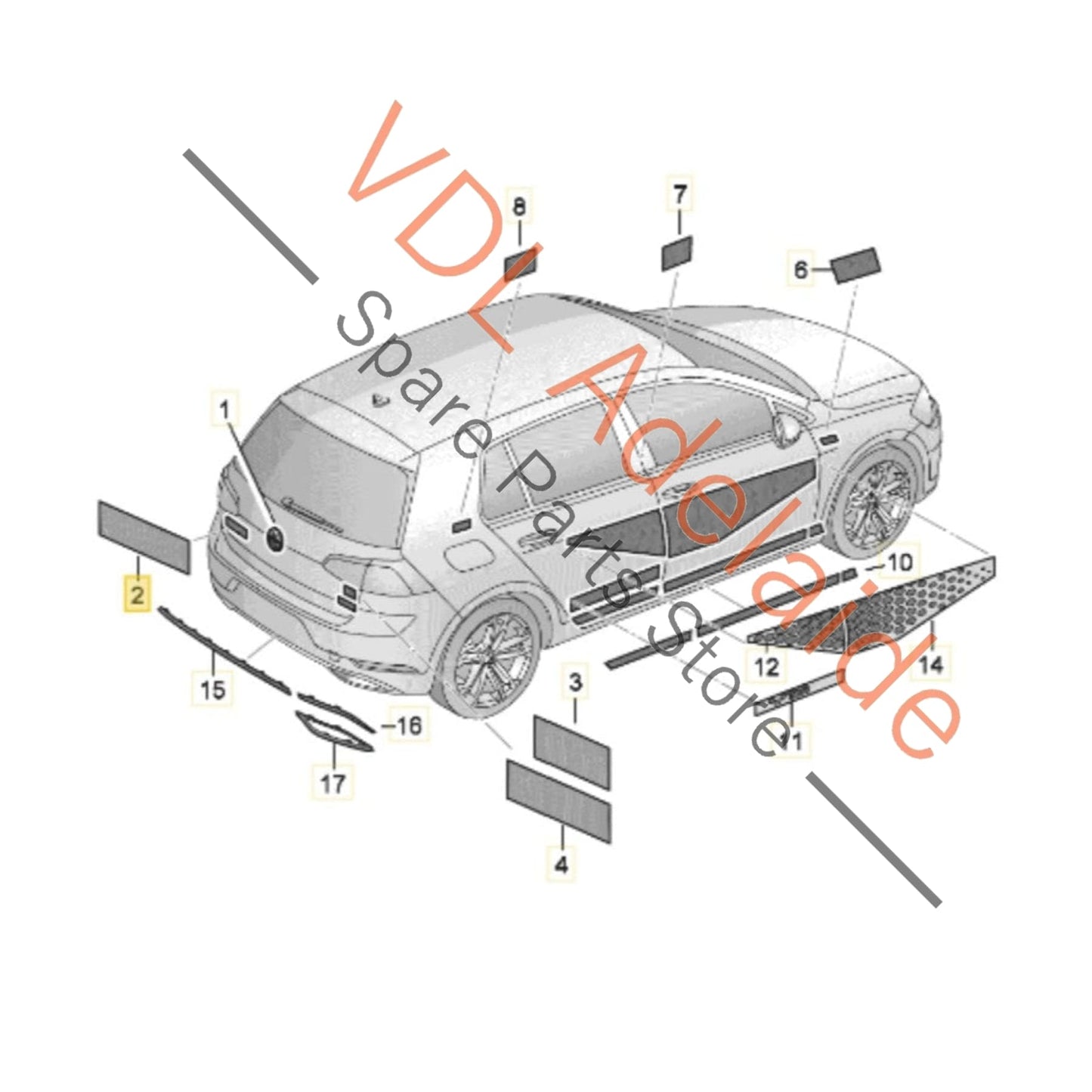 1K8853675K 1K8853675KFOD Genuine OEM VW Golf R MK7 7.5 Boot Trunk Badge Inscription Emblem 1K8853675K
