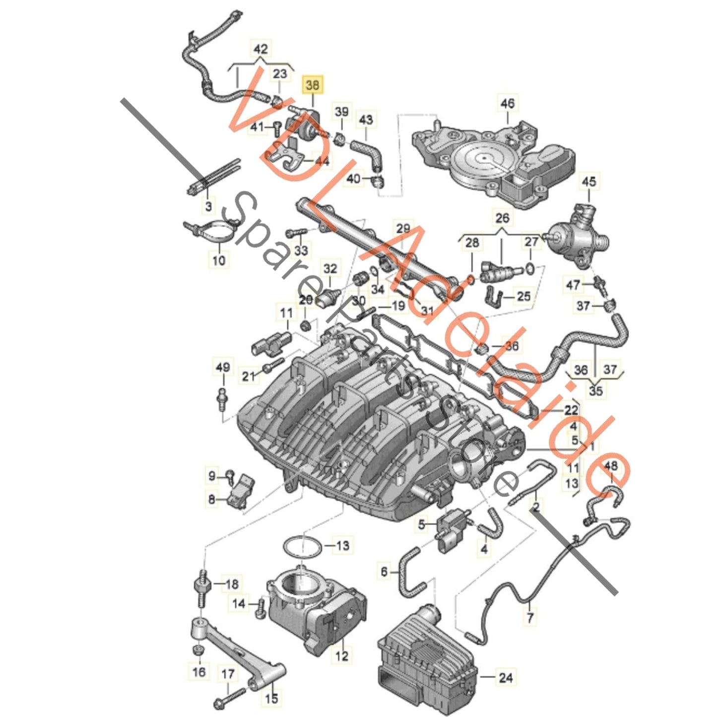 5Q0133366 Audi VW Fuel Canister Purge Valve 5Q0133366