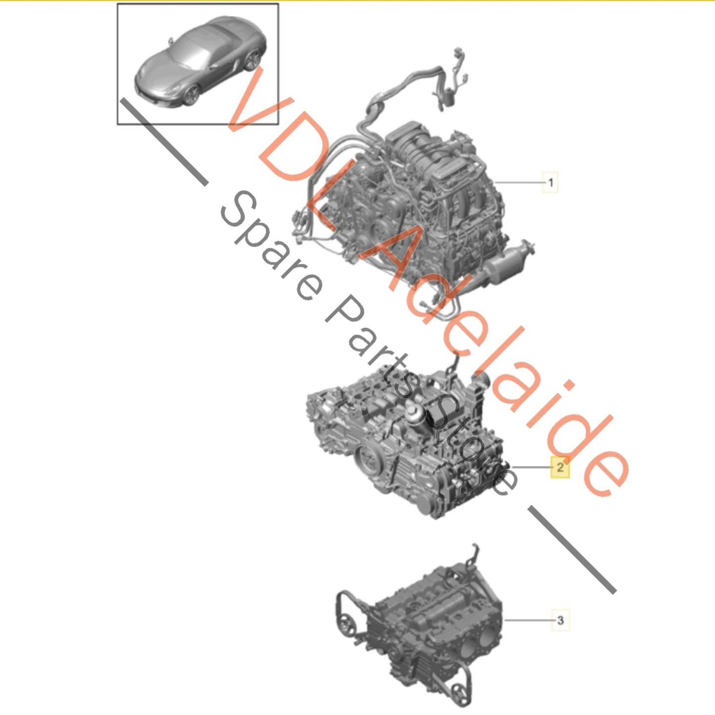 9A110092260   Porsche 981 2.7L Flat 6 Engine A122 MA122 Cayman Boxster 195kW