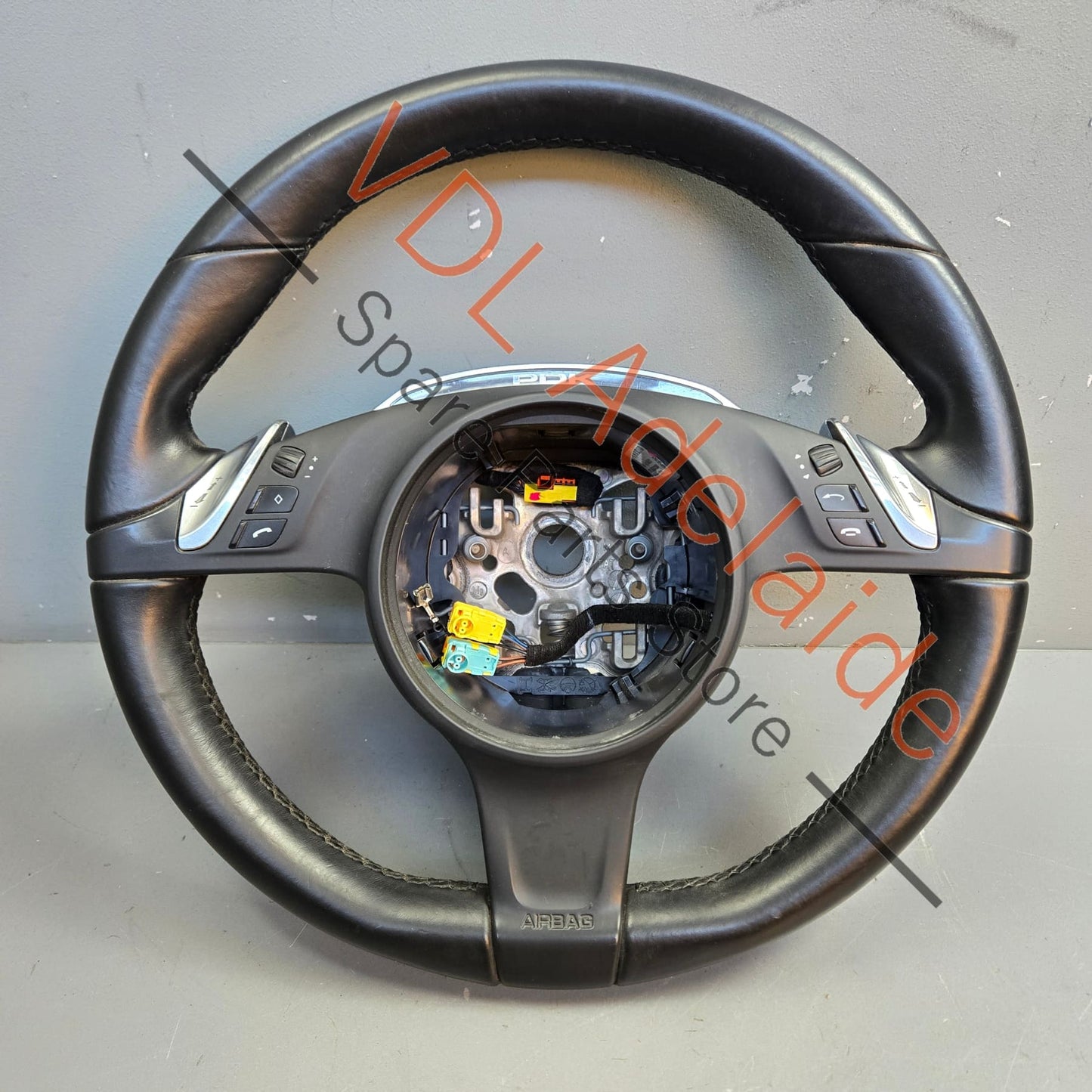 99134780367A34 Porsche 911 991 Cayman Boxster 981 Black Leather Steering Wheel 99134780367 A34