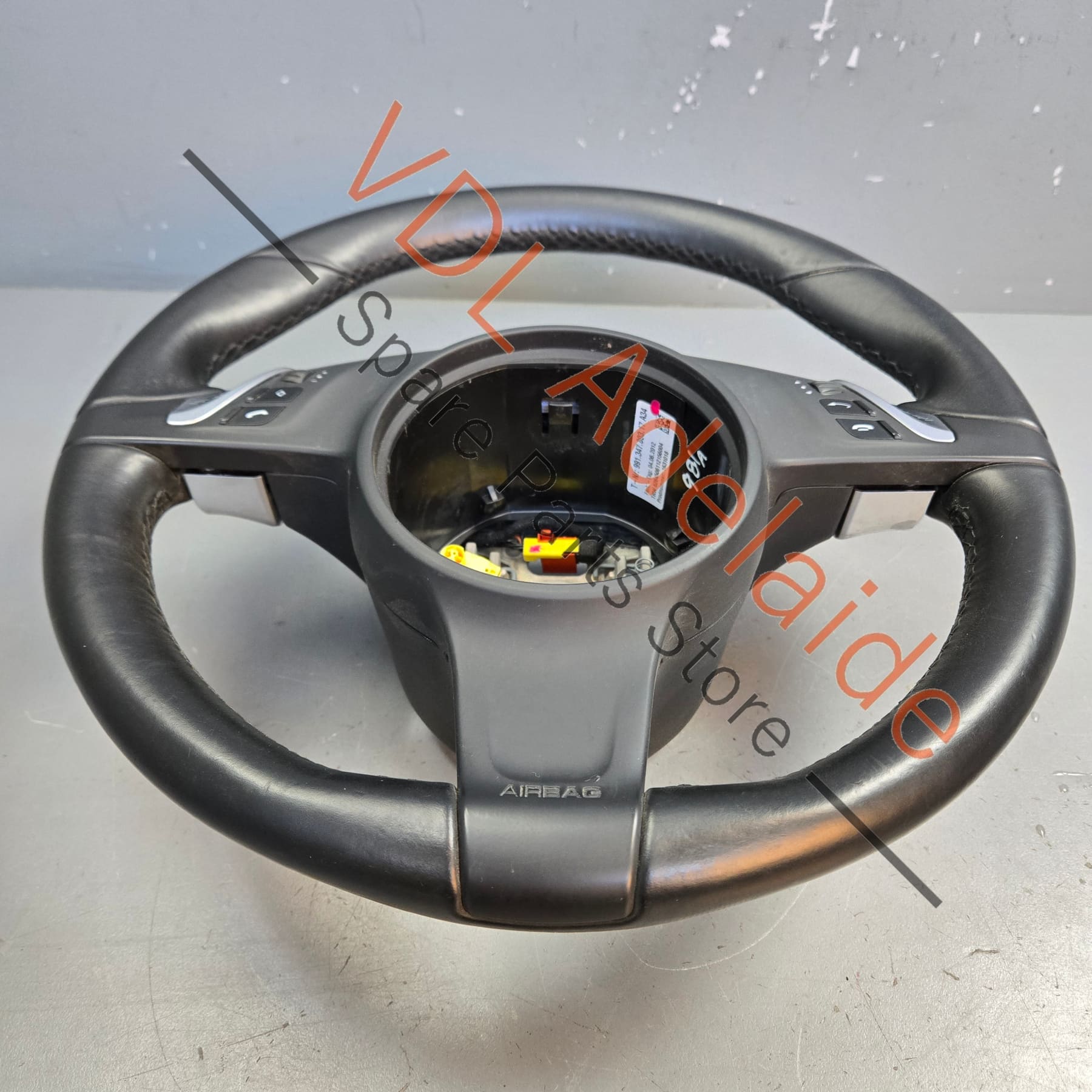 99134780367A34   Porsche 911 991 Cayman Boxster 981 Black Leather Steering Wheel 99134780367 A34