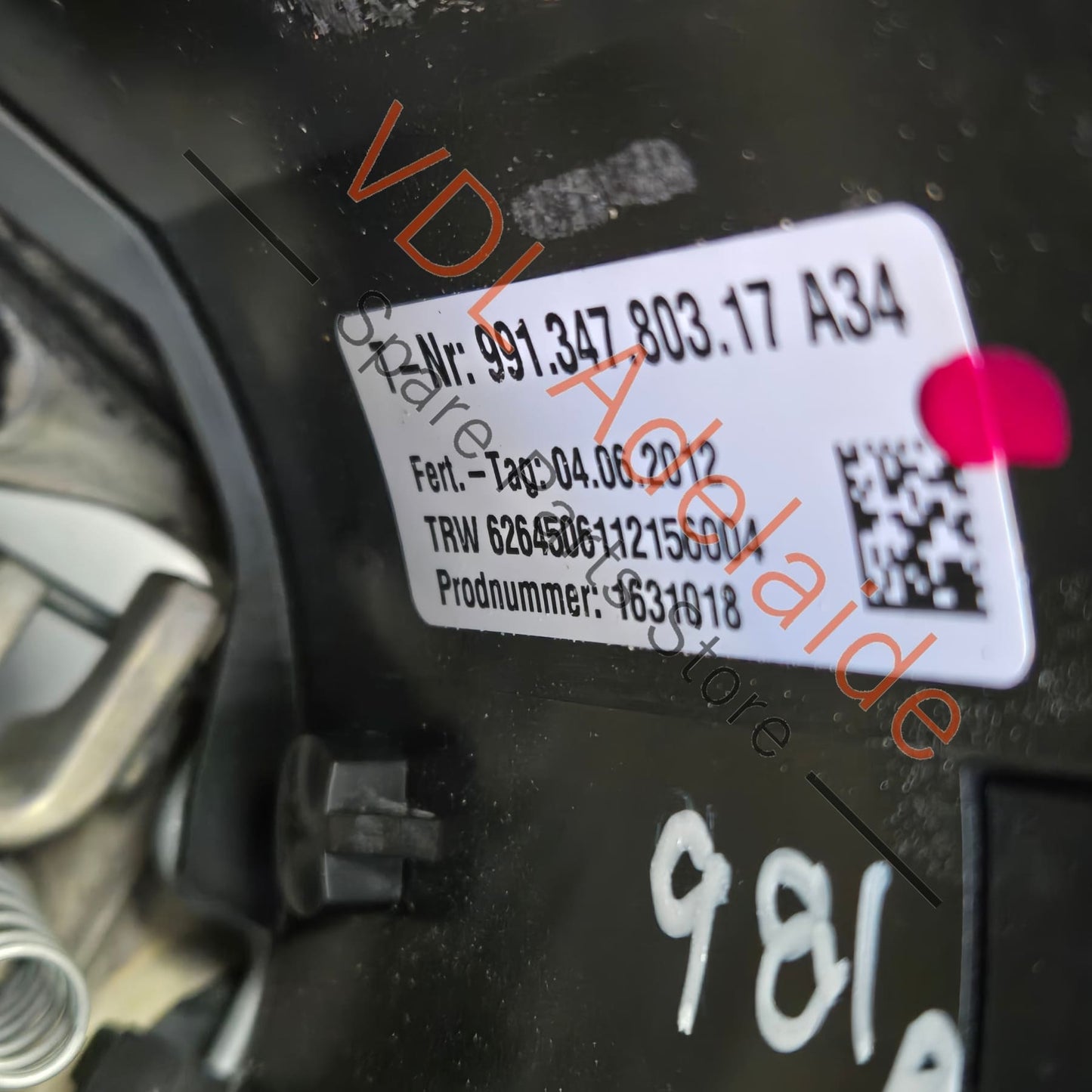 99134780367A34   Porsche 911 991 Cayman Boxster 981 Black Leather Steering Wheel 99134780367 A34