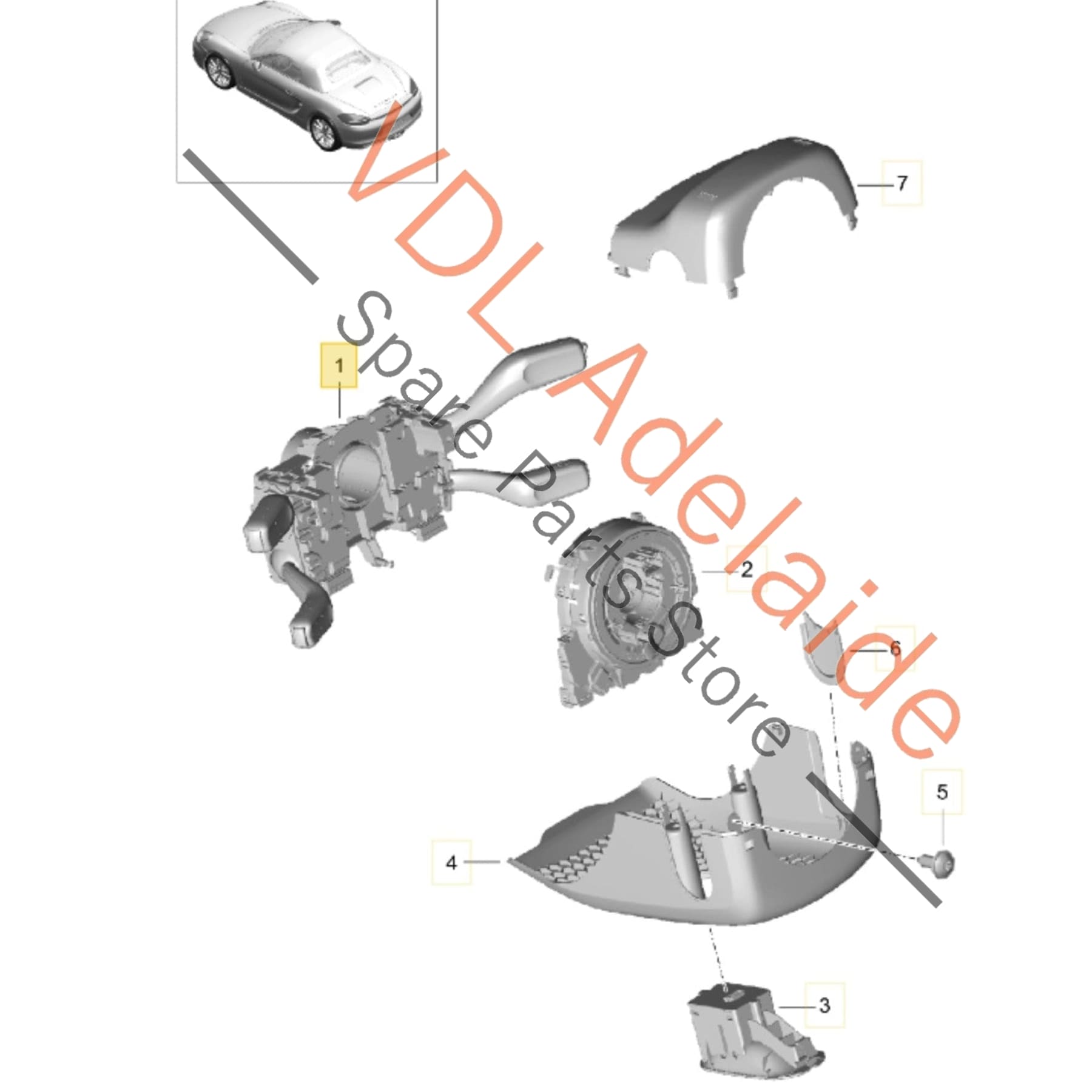 970613000000 97061301301  Porsche 911 991 Cayman Boxster 981 Steering Column Switch Stalk Wipers Indicator Cruise